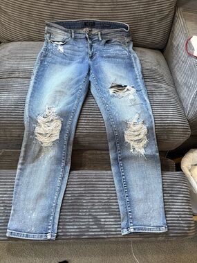 Judy Blue Light Blue Distressed Skinny Jeans